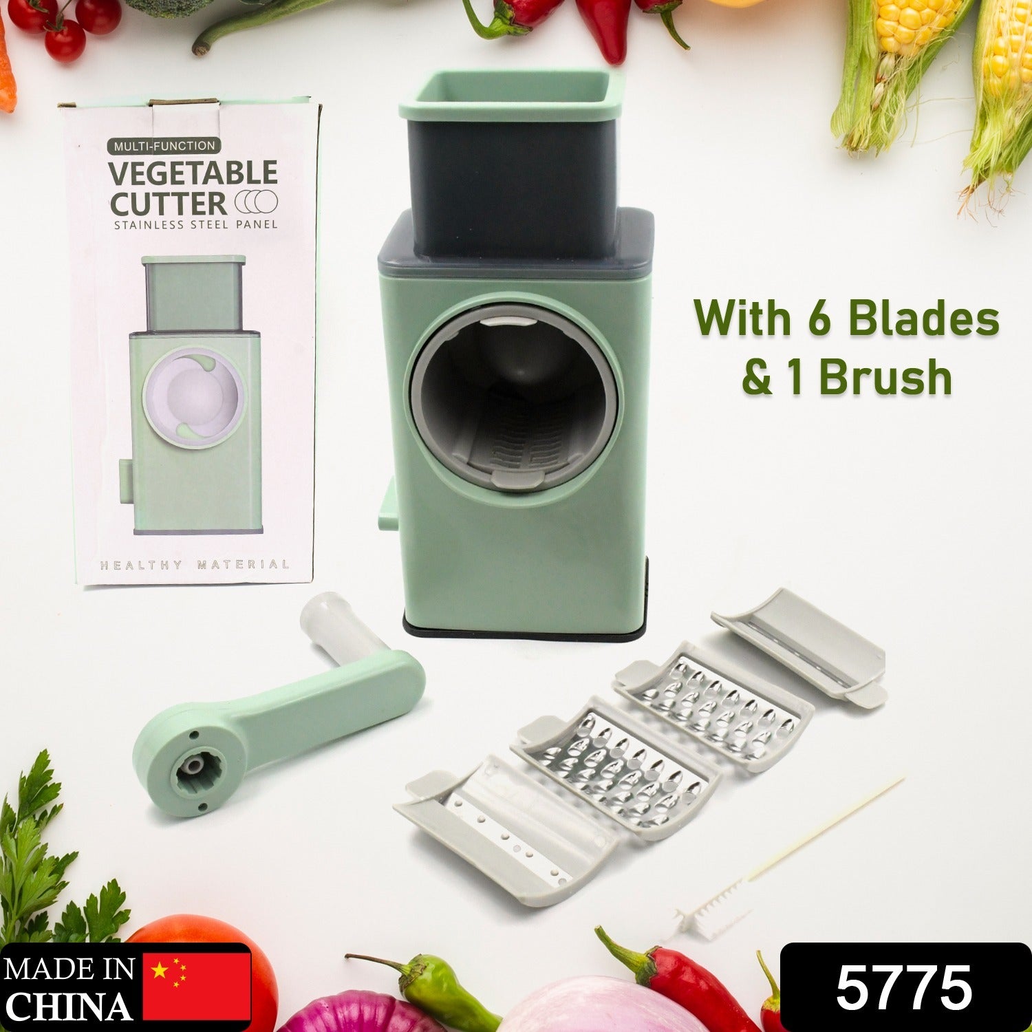 5775 Stainless Steel Vegetable Chopper, Veg Chopper and Dicer with 6 Blades & Brush Kitchen Multifunctional Mandoline Vegetable Slicer for Veggies, Onion, Garlic, Potatoes Fruits, Cookie, Oreo Vegetable Cutter Stable Suction Base for Home Kitchen 5775 Stainless Steel Vegetable Chopper, Veg Chopper and Dicer with 6 Blades & Brush Kitchen Multifunctional Mandoline Vegetable Slicer for Veggies, Onion, Garlic, Potatoes Fruits, Cookie, Oreo Vegetable Cutter Stable Suction Base for Home Kitchen